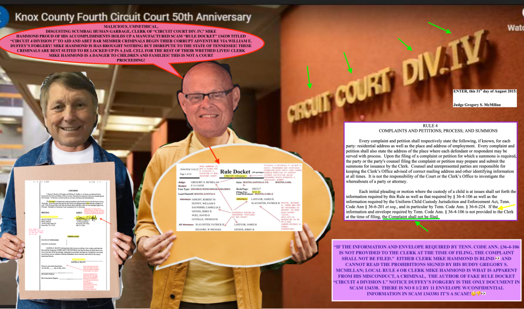 Knox County Criminal Court Clerk is a CRIMINAL, CREATES FAKE DOCKETS, 4TH CIRCUIT COURT - Knox County COURT SYSTEMS, Knox County DOMESTIC COURT, Knox County FO, URTH CIRCUIT COURT