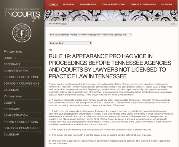 TENNESSEE BOARD OF PROFESSIONAL RESPONSIBILITY 