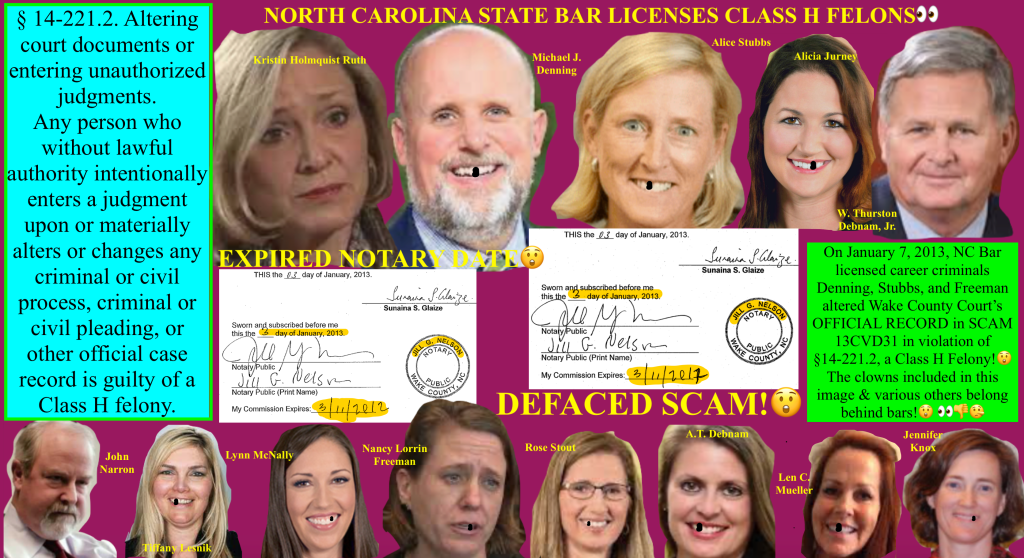 Wake County Family Court and §14-221.2 violations - Fraud- forgery - defacing court's official record