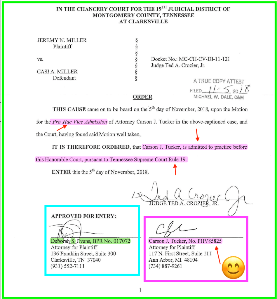 Rule 19 Supreme Court violations - unauthorized practice of law by Florida lawyers - Knox County 4th Circuit Court Division IV - Knoxville, Tennessee