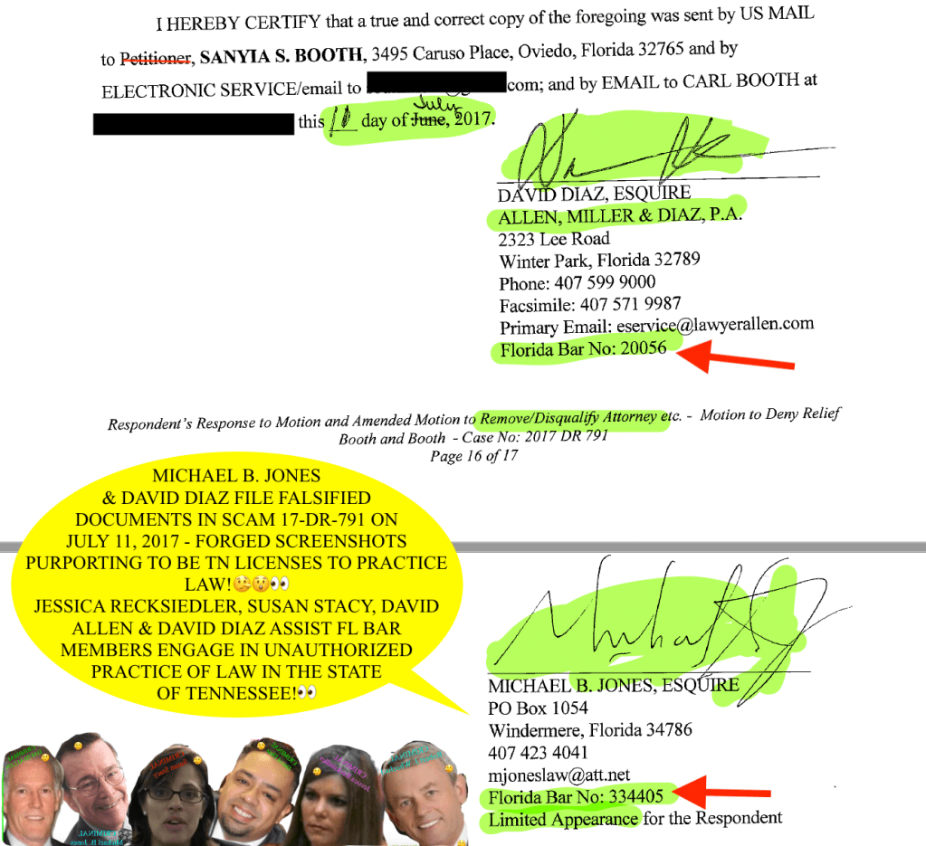 JUDGE GREGORY S. MCMILLAN AIDS FL BAR MEMBERS ENGAGE IN UNAUTHORIZED PRACTICE OF LAW - ROBERT J. WHEELOCK OF THE WHEELOCK LAW FIRM, LLC AND MICHAEL B. JONES WERE NEVER LICENSED BY BPR PURSUANT TO TN PRO HAC VICE Supreme Court RULE 19