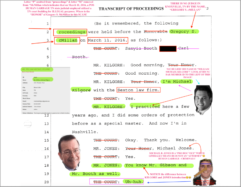 Tennessee judge, Greg McMillan violates ethical codes, judicial canons, engages in FORGERIES and UNAUTHORIZED PRACTICE OF LAW