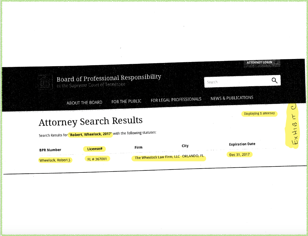 Knox County 4th Circuit Court - Division IV - LaFevor and Slaughter, Justice Noel & Burks, Tarpy Cox Fleishman & Leveille, Sexton Law Firm, Camellia S. Saunders, Wheelock Law Firm, LLC and others engage in UNLICENSED PRACTICE OF LAW - violate Rules of Professional Conduct 8.4 - Gregory S. McMillan Circuit Court Judge EXPOSED